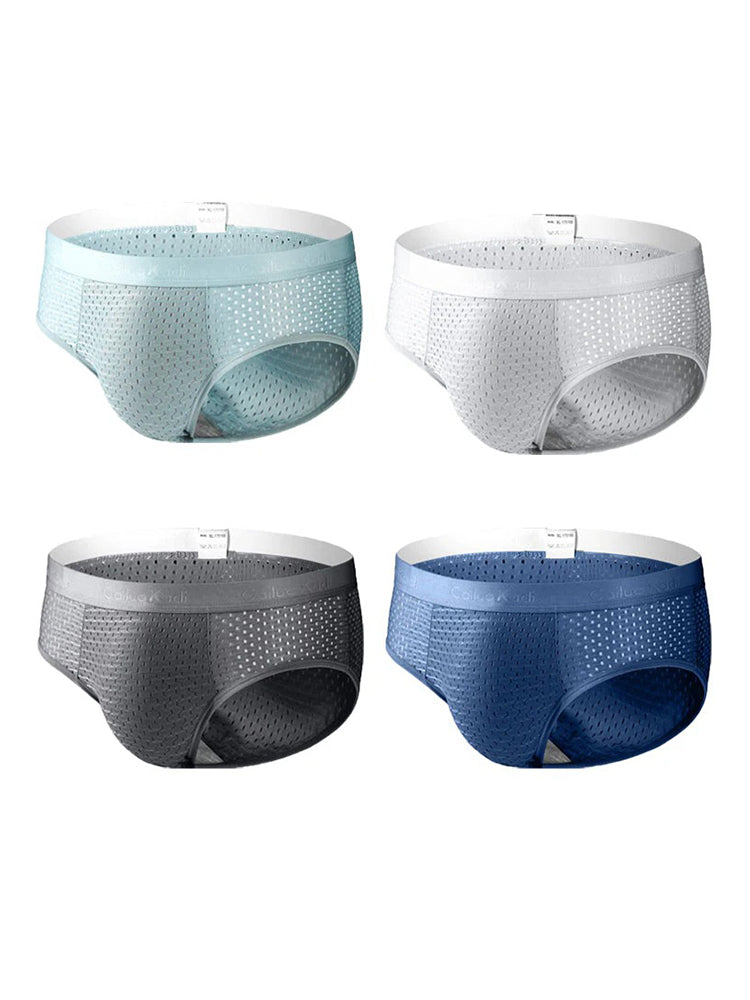 4 Pack Breathable Ice Silk Antibacterial Men's Briefs