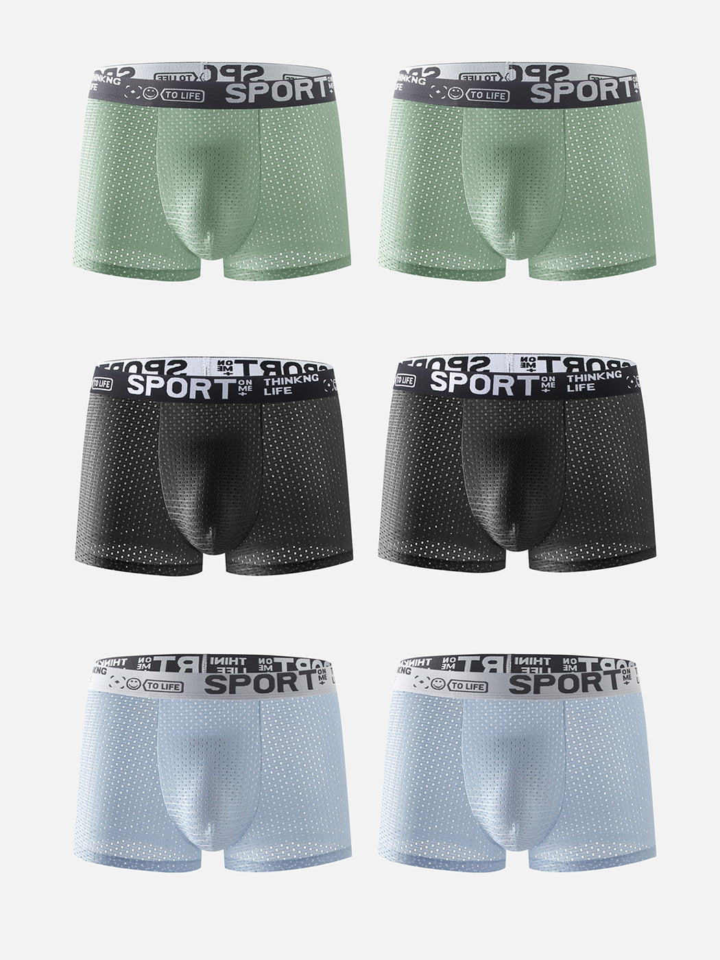 6 Pack Men’s Contour Pouch Mesh Trunks