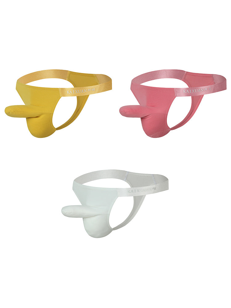 3 Pack Men's Bulge-Enhancing Thong - Low Rise & Breathable