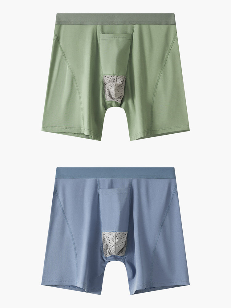 2 Pack Men's Gun Bullet Separation Casual Sports Breathable Cotton Mid-Rise Midway Briefs