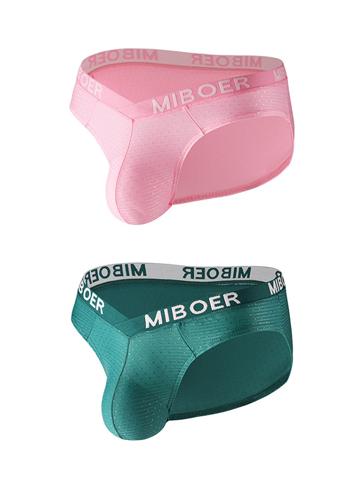 2 Pack Men's U-Pouch V-Front Low-Rise Briefs