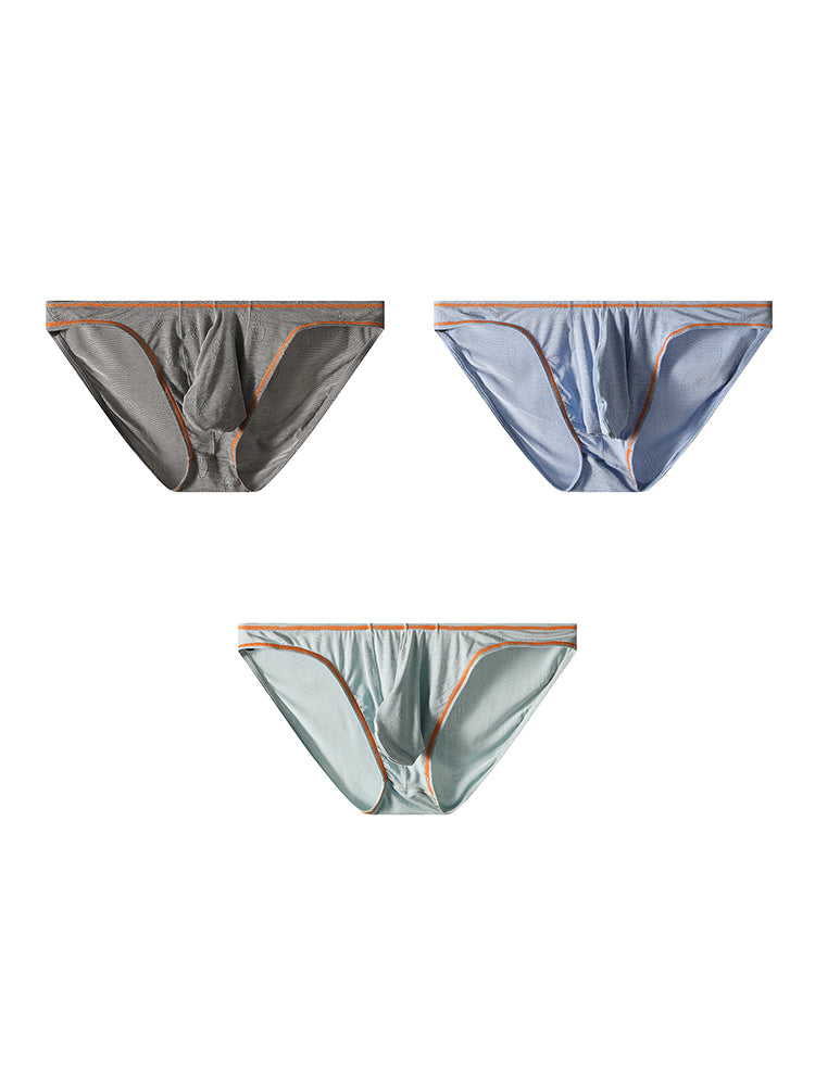 3 Pack Men's Ultra-Soft Stretch Fabric Ice Silk Briefs