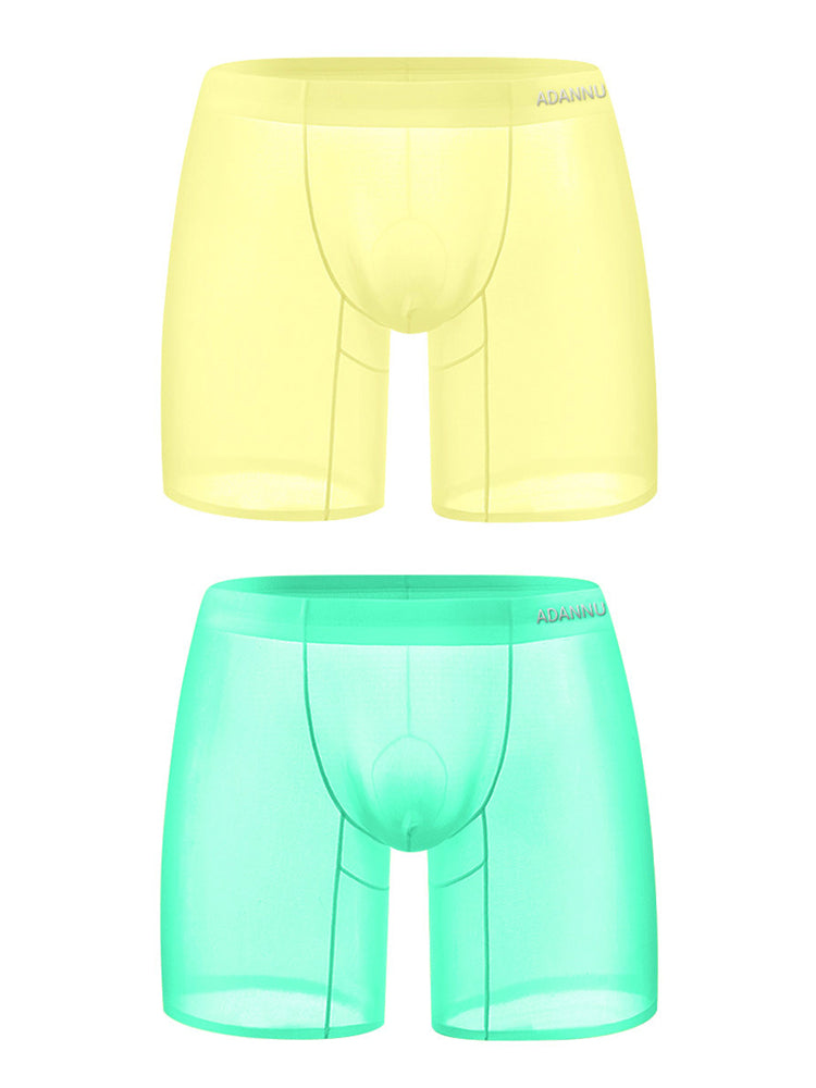2 Pack Men's Ultra-Thin Breathable Semi-Transparent Pouch Midway Briefs