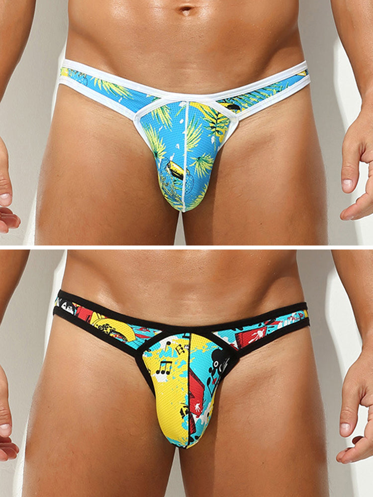 2 Pack Men's U-Pouch Low-Rise Thong