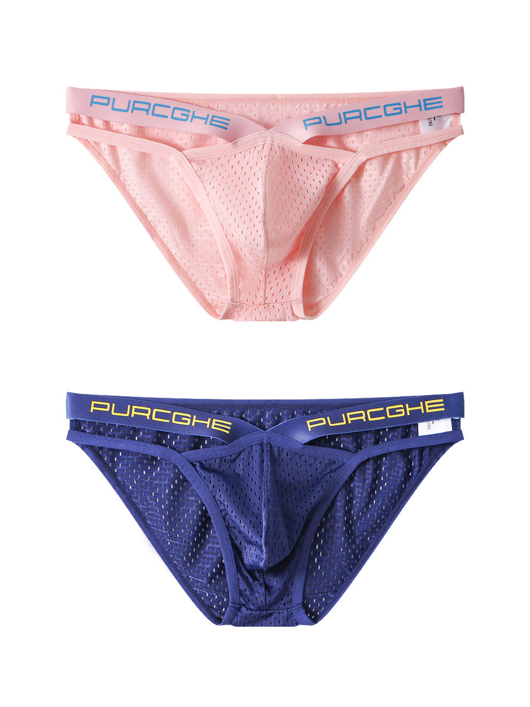 2 Pack Sexy Hollow Out Mesh Briefs for Men