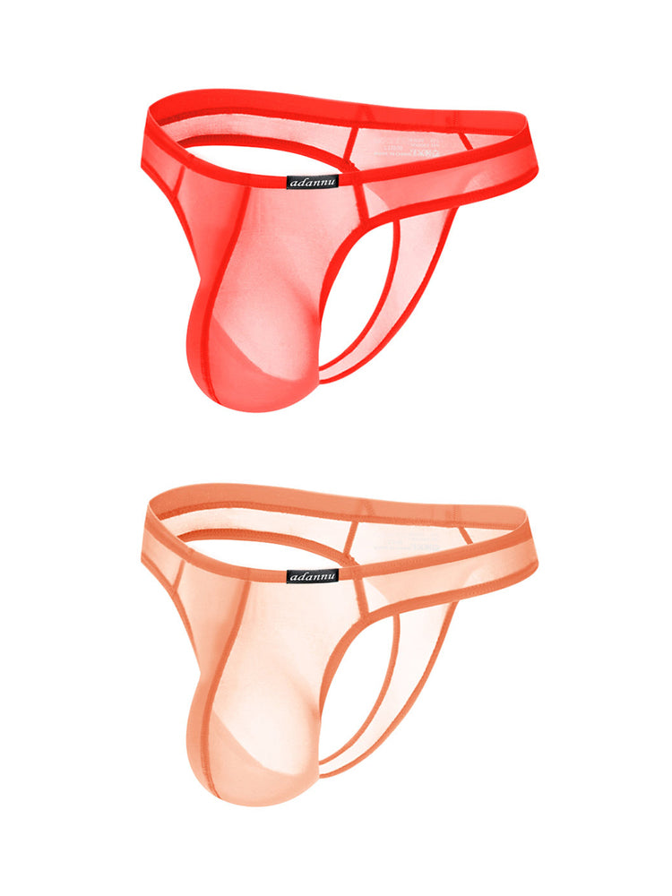 2 Pack Men's Sexy Semi-Transparent Thong