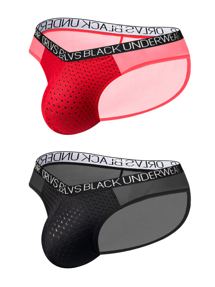 2-Pack Breathable Low Waist U-Convex Semi-Transparent Men's Briefs