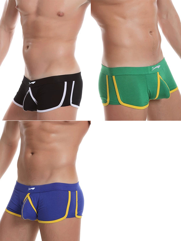 3 Pack Men's Modal U-convex Large Pouch Breathable Trunks