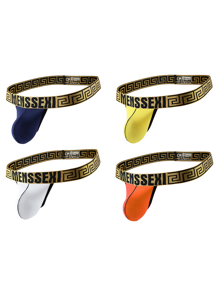 4 Pack Men's Single Pouch Ice Silk Sexy Thong