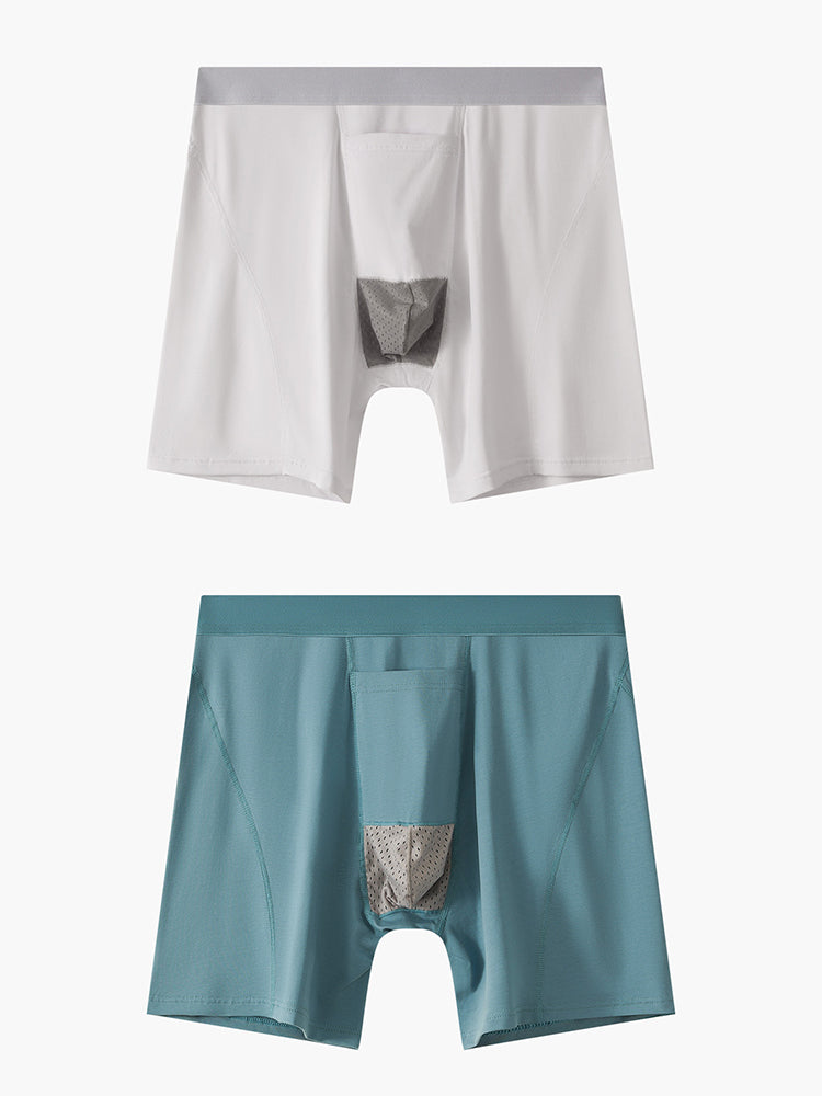 2 Pack Men's Gun Bullet Separation Casual Sports Breathable Cotton Mid-Rise Midway Briefs