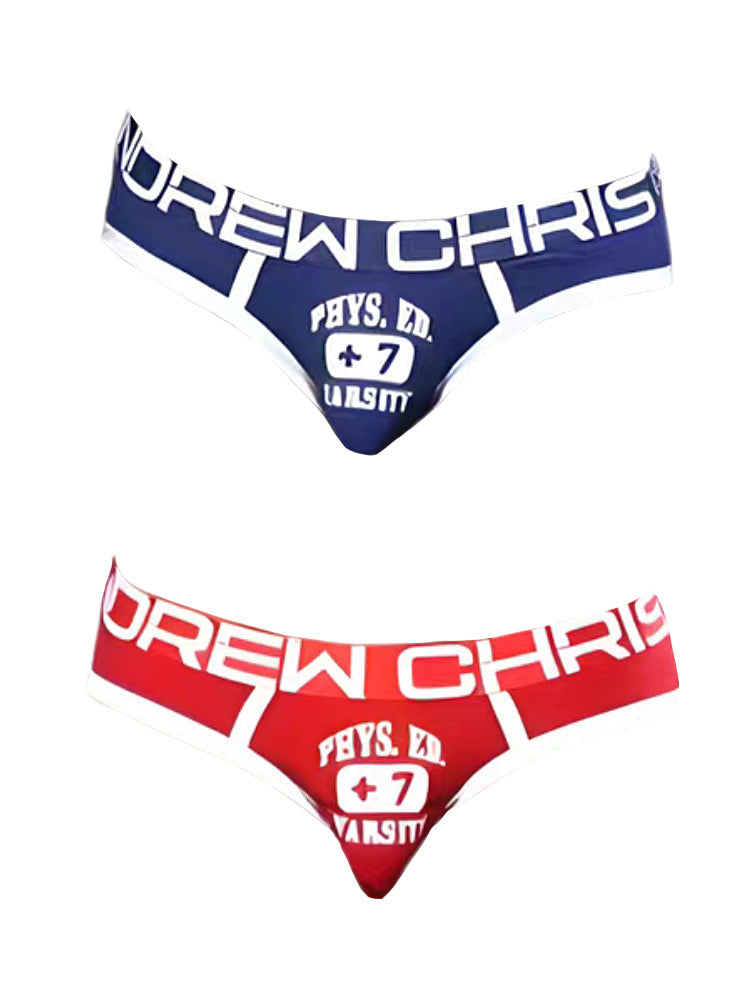 2 Pack Men's Ultra-Soft Printed Low-Rise Sexy Sporty Cut Anti-Chafing Bikini