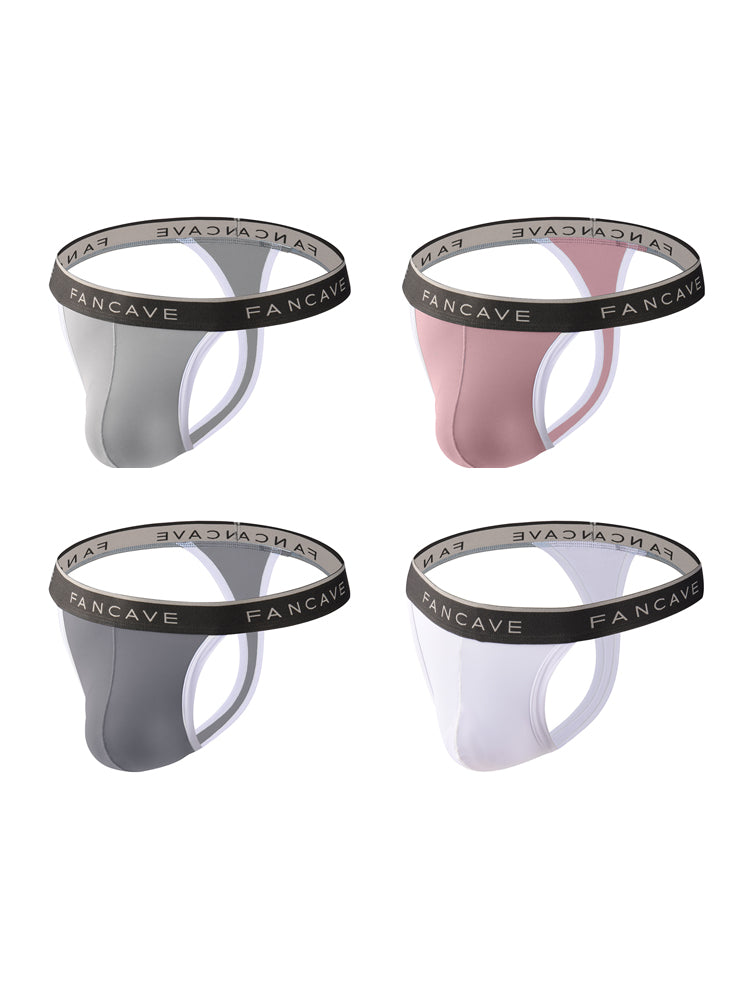 4 Pack Men's Ultra-Lightweight Sheer Icy Mesh Thongs