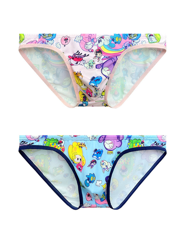 2-pack Men's Breathable Sports Cartoon Print Bikini