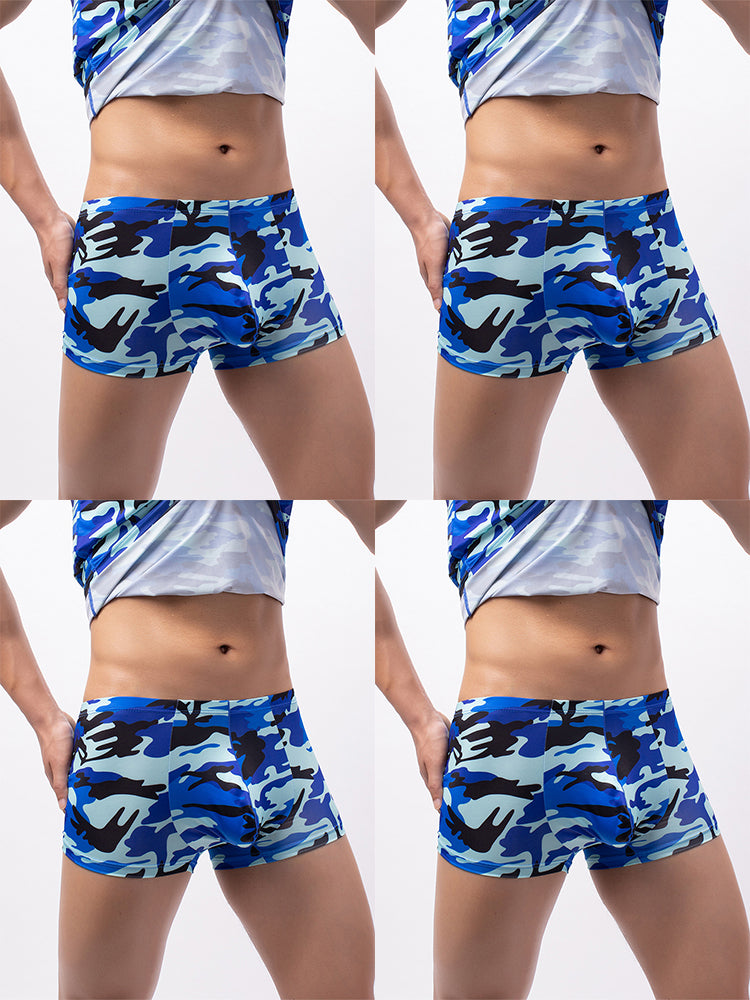 4-pack Men's Low-rise U-pouch Camouflage Boxer Briefs
