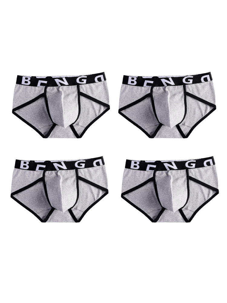 4-pack Men's Ultra-Soft Breathable Cotton High-Stretch Briefs 
