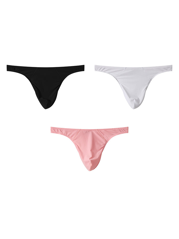 3 Pack Men's Low-Rise Performance Thong - Breathable Mesh & Smooth Fabric