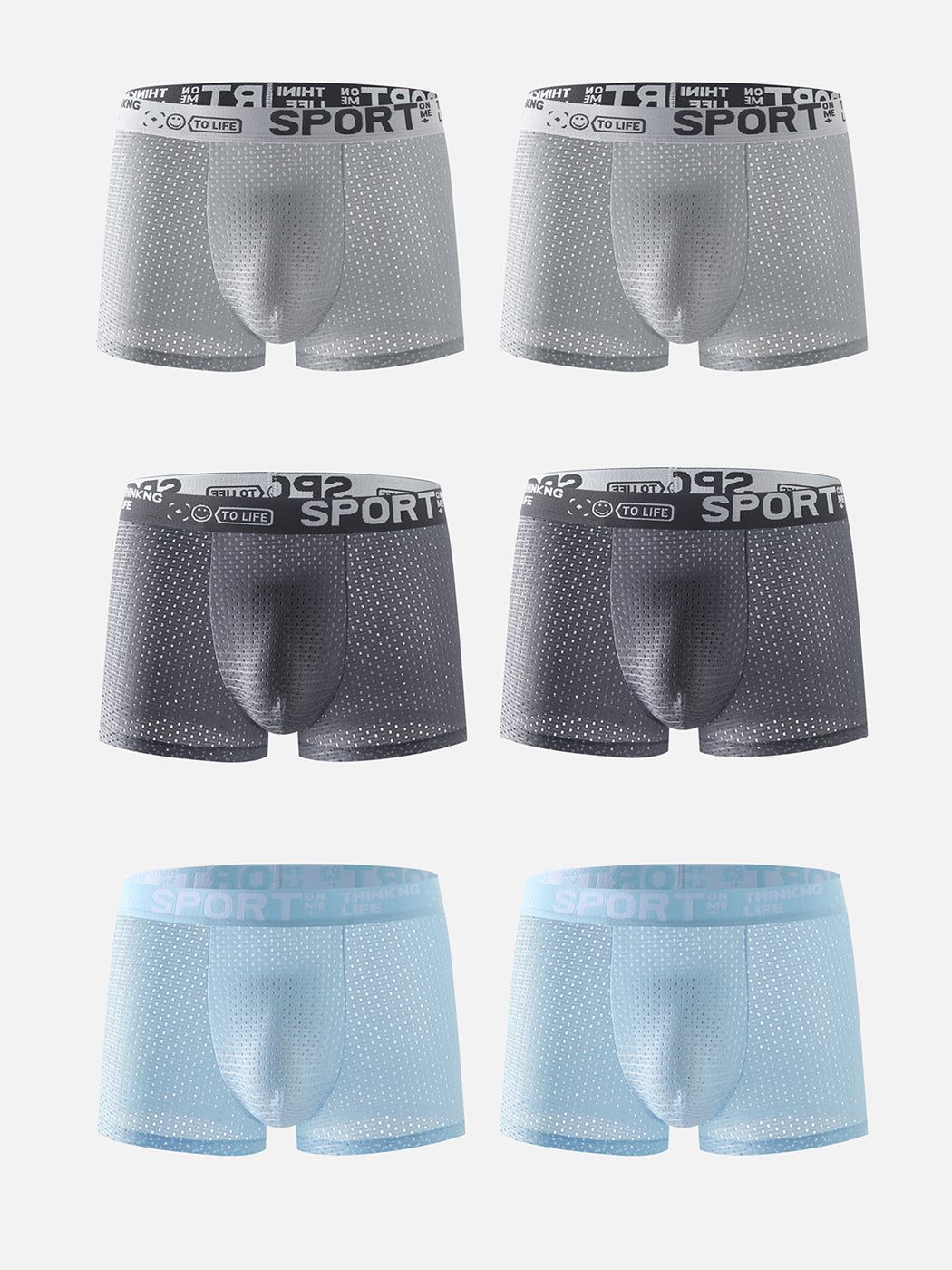 6 Pack Men’s Contour Pouch Mesh Trunks