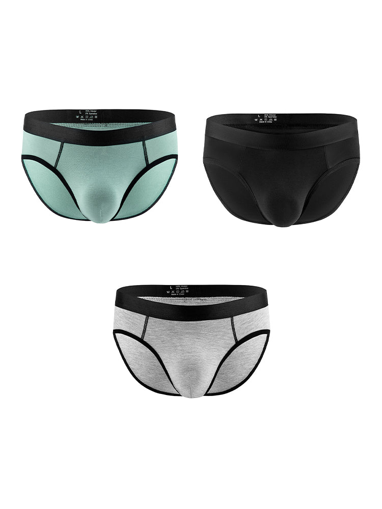 3-pack Men's Low-rise Compartment Lift Independent Pouch Briefs