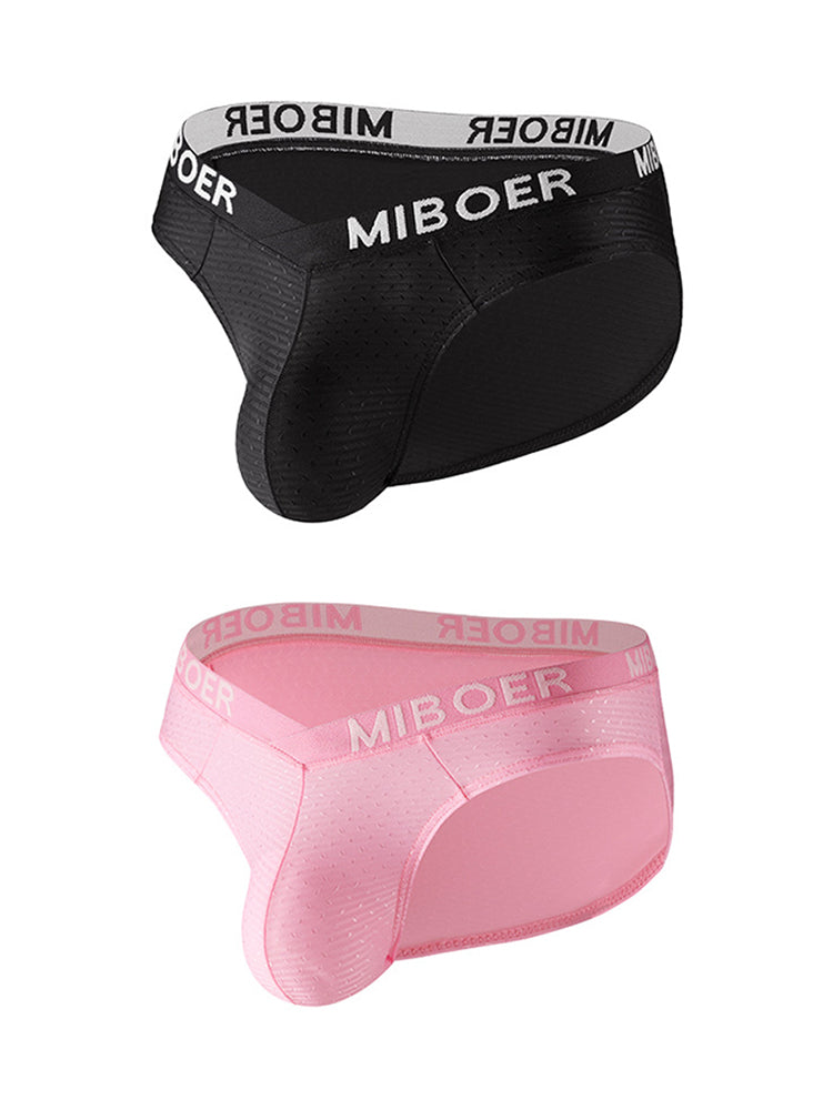 2 Pack Men's U-Pouch V-Front Low-Rise Briefs