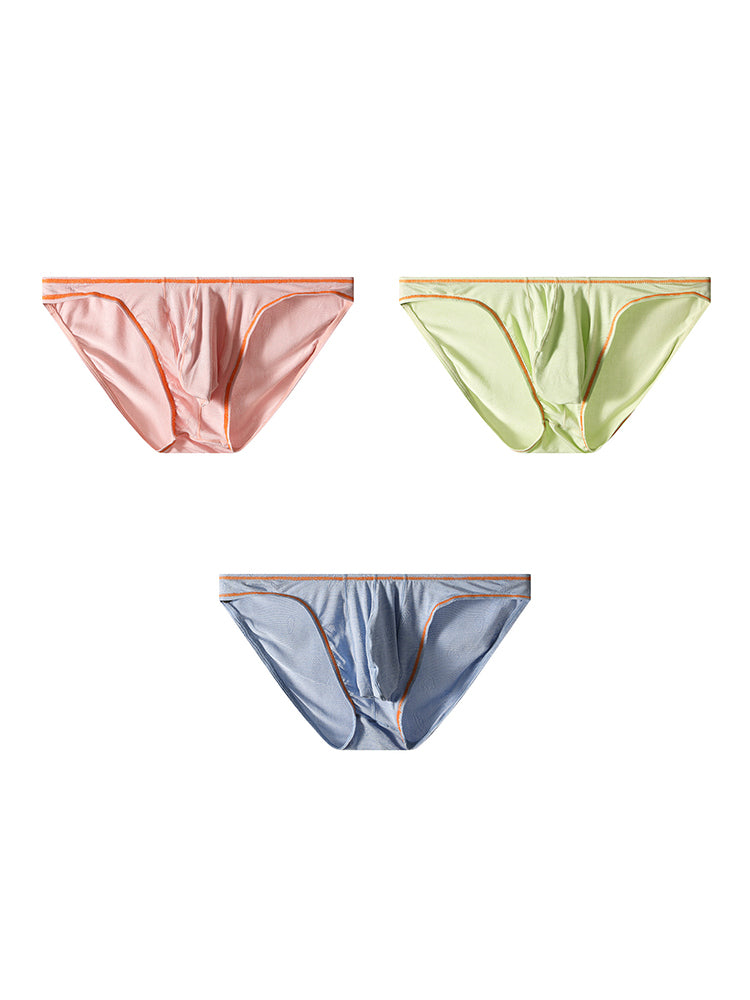 3 Pack Men's Ultra-Soft Stretch Fabric Ice Silk Briefs