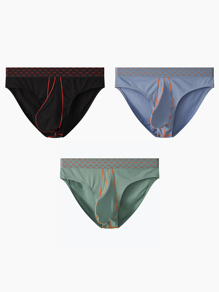 3 Pack Men's Sexy Large Pouch Breathable Comfortable Cotton Briefs
