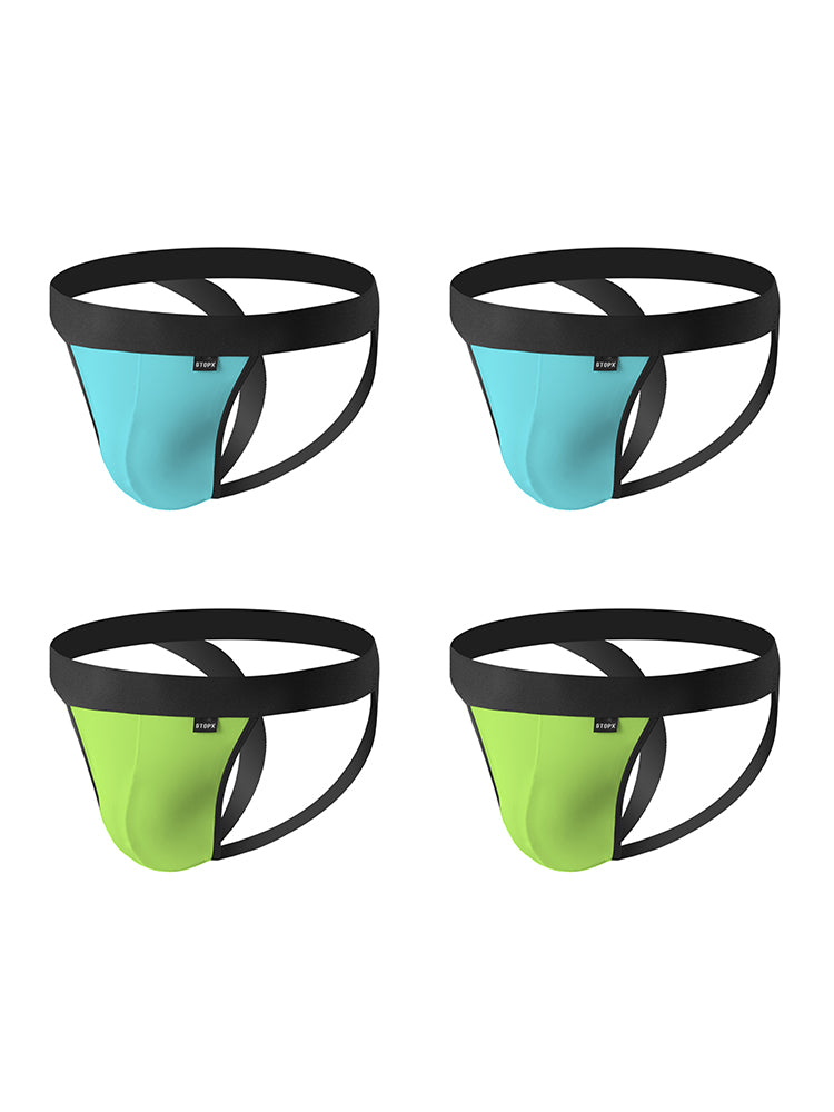 4-pack Men's Ice Silk Quick-Dry Breathable Mesh Jockstrap