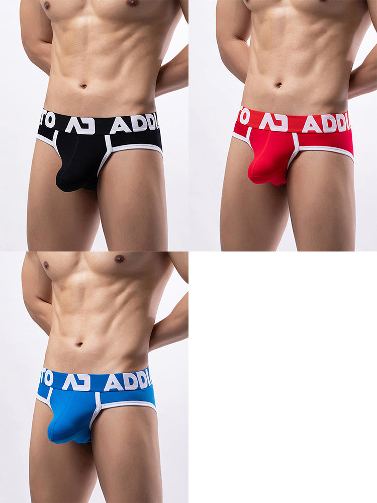 3 Pack Men's Gun and Bullet Separate Large Bag U-Shaped 3D Cut Loose Briefs