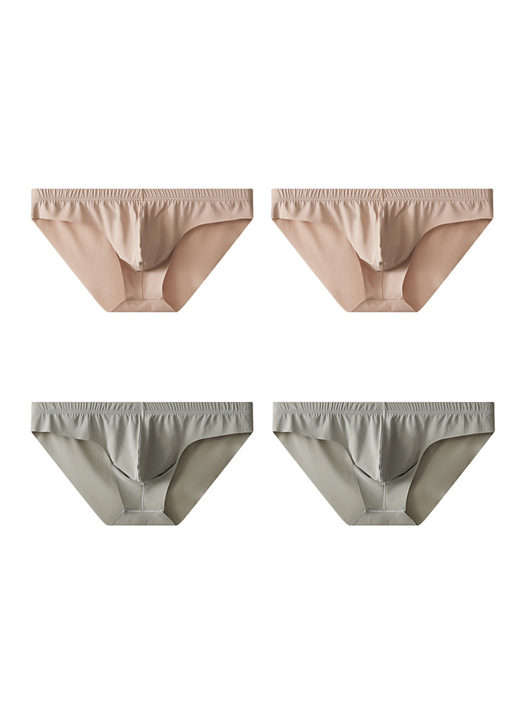 4 Pack Men's Ice Silk Lightweight Breathable Minimalist Briefs
