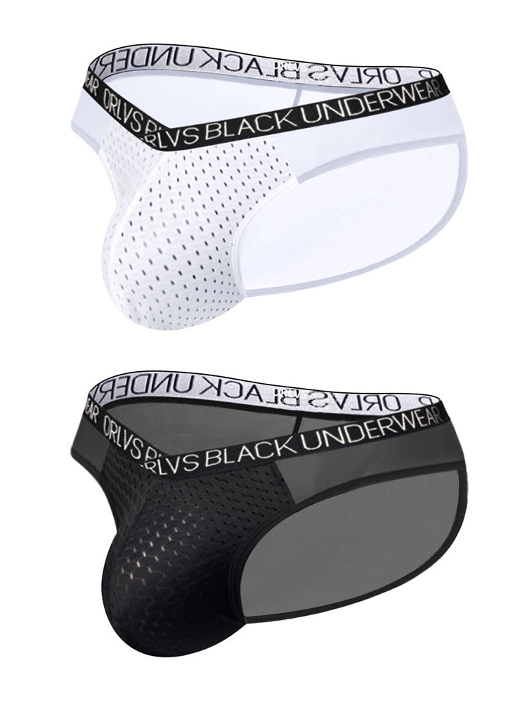 2-Pack Breathable Low Waist U-Convex Semi-Transparent Men's Briefs