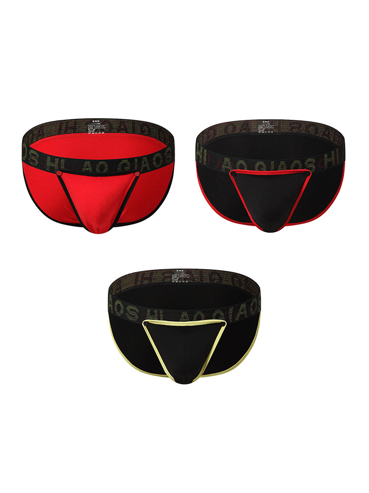 3 Pack Men's Large Pouch Button Waistband Briefs