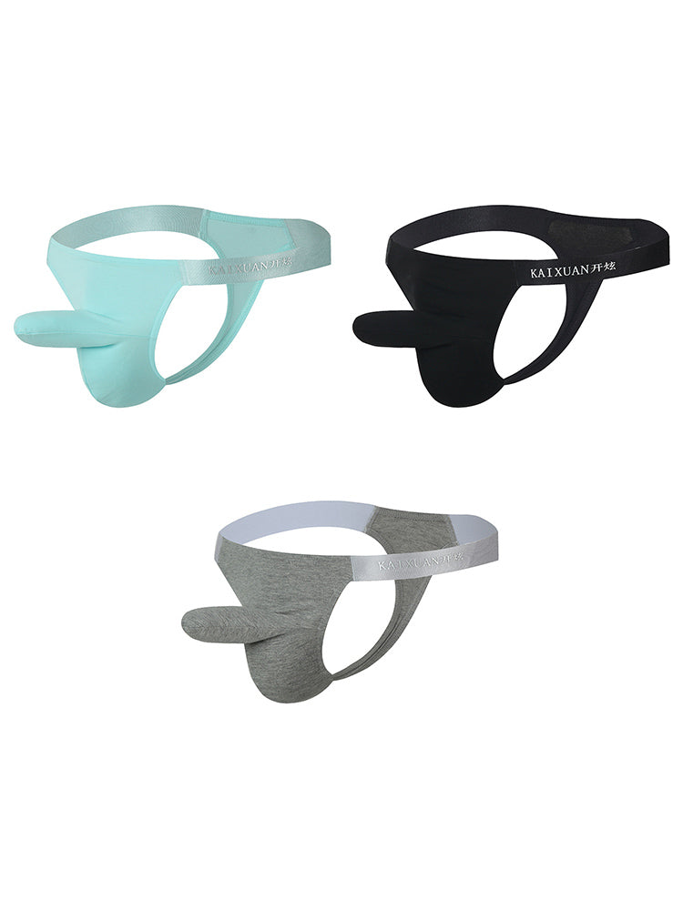 3 Pack Men's Bulge-Enhancing Thong - Low Rise & Breathable