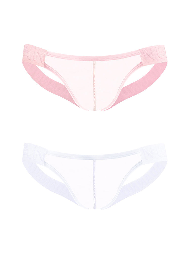 2 Pack Men's Sheer No-Waistband Jockstrap with Textured Pattern