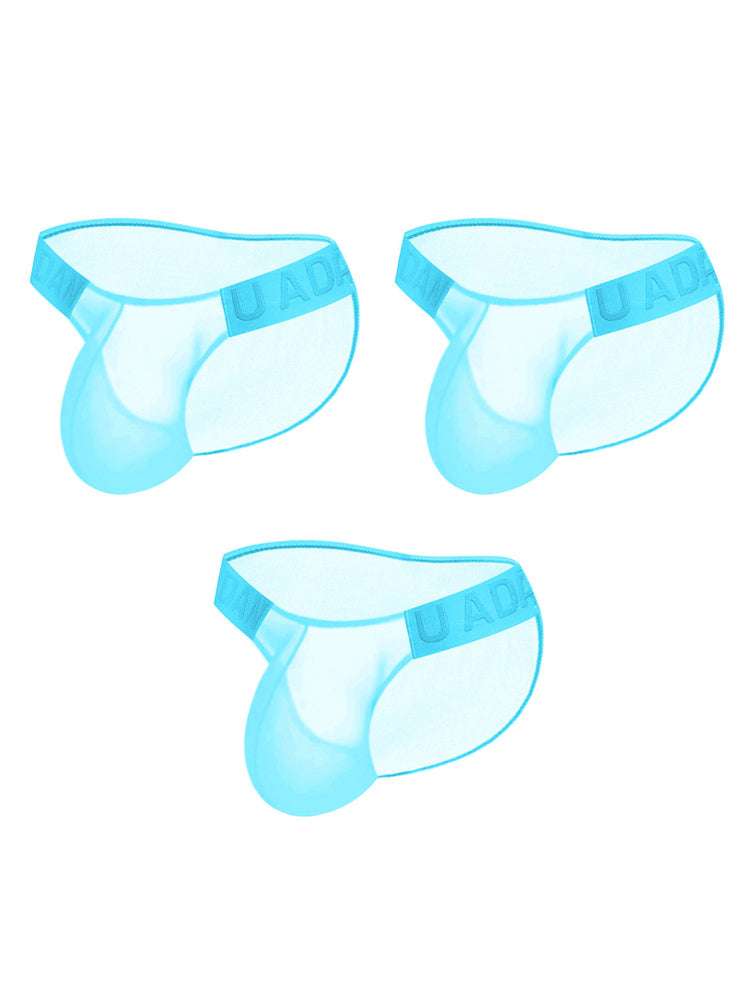 3 Pack Men's Semi-Transparent Comfortable High-Stretch Quick-Dry Bikini