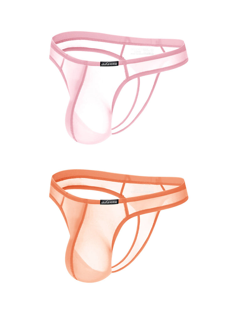 2 Pack Men's Sexy Semi-Transparent Thong