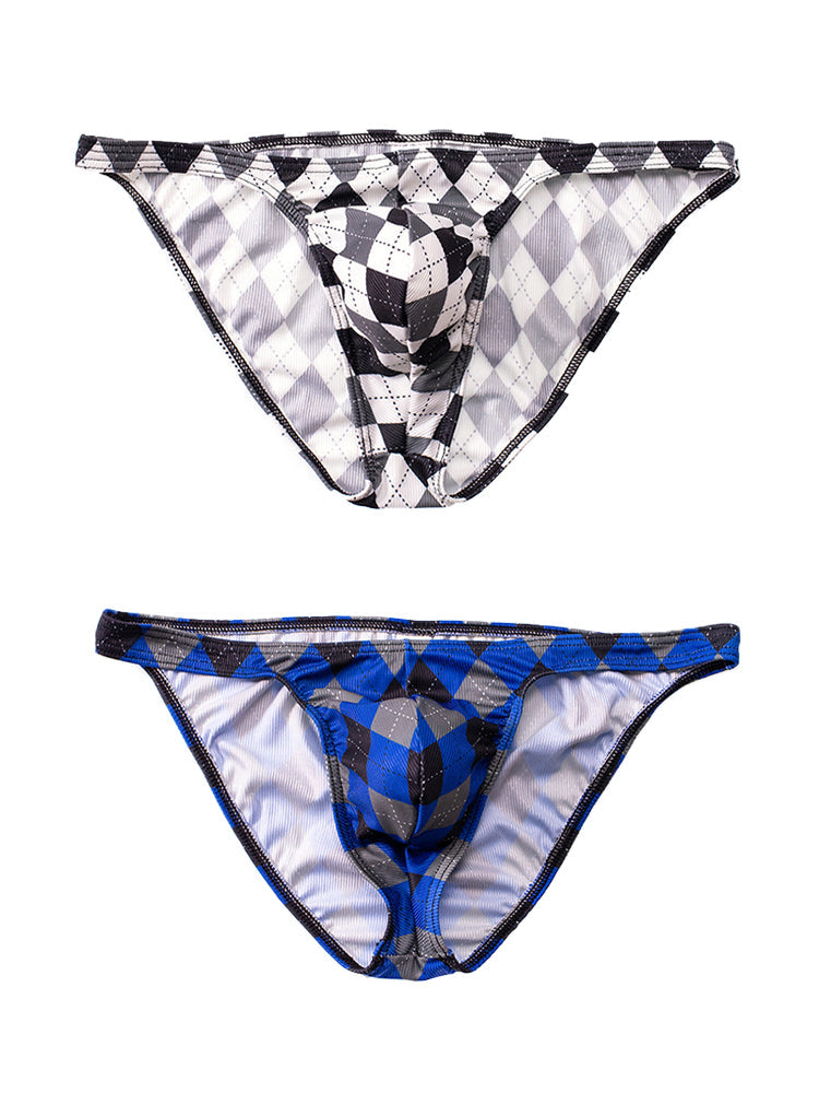 Rhombus Check Pattern Pouch Briefs