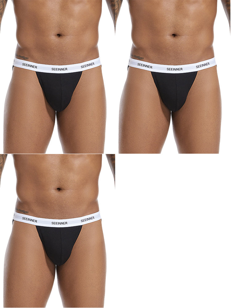 3 Pack Men's Sporty Cut Comfy Waistband Moisture-Wicking Briefs