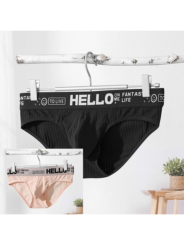 Men's Cotton Ribbed Breathable Briefs with 3D Pouch