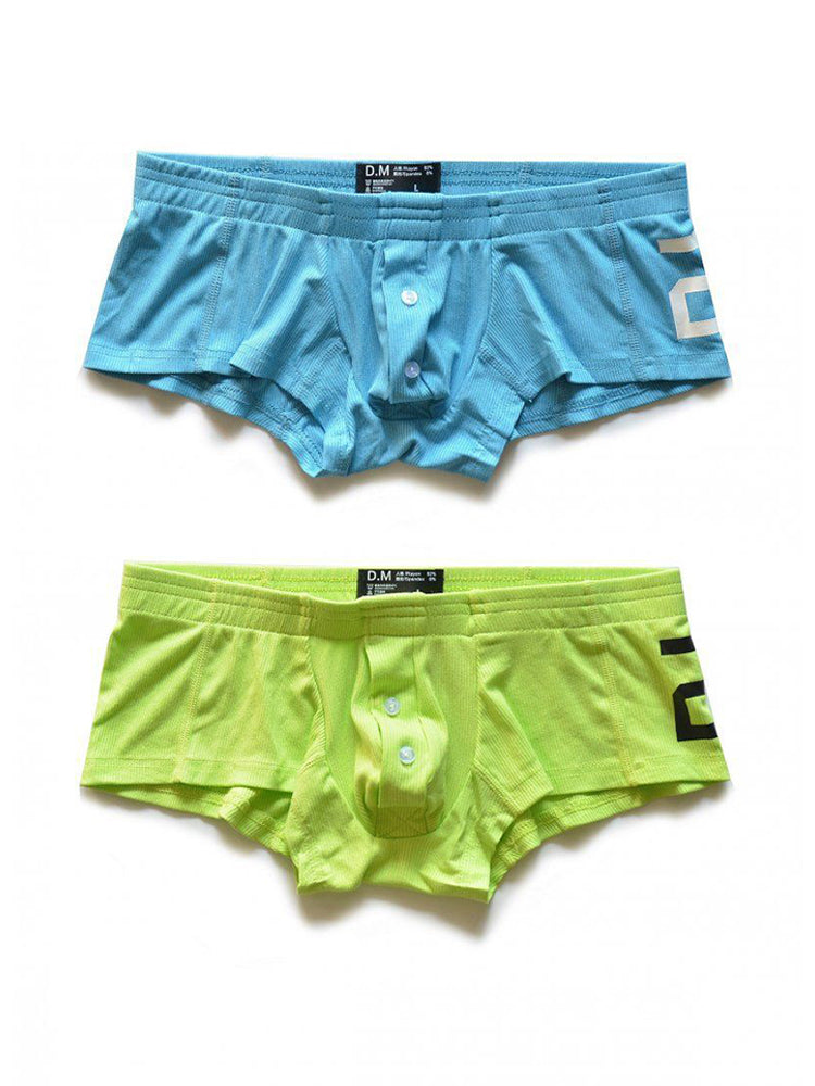 2-pack Men's Solid Color Comfortable Button-down Trunks