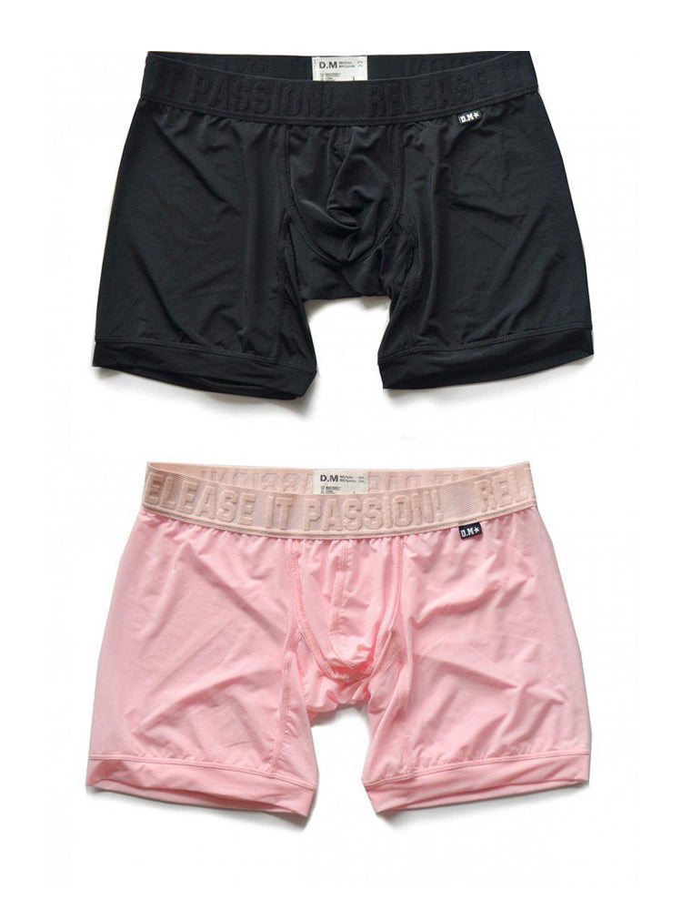 2 Pack Men's Trendy Breathable Ice Silk Boxer Briefs