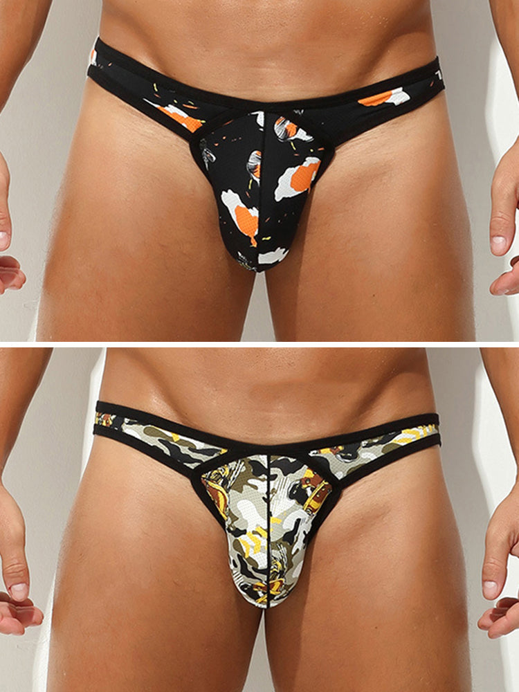 2 Pack Men's U-Pouch Low-Rise Thong