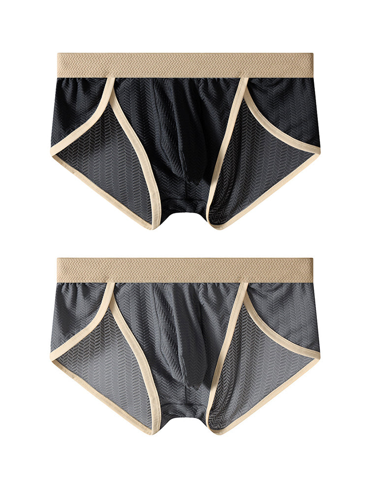 2 Pack Men's Breathable High-Stretch Seamless Comfort Odor-Control Briefs