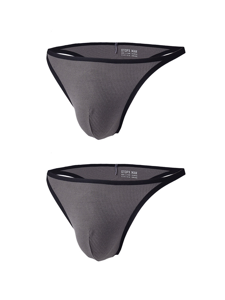 2 Pack Men's Low-Rise Eco-Friendly Lightweight Thong