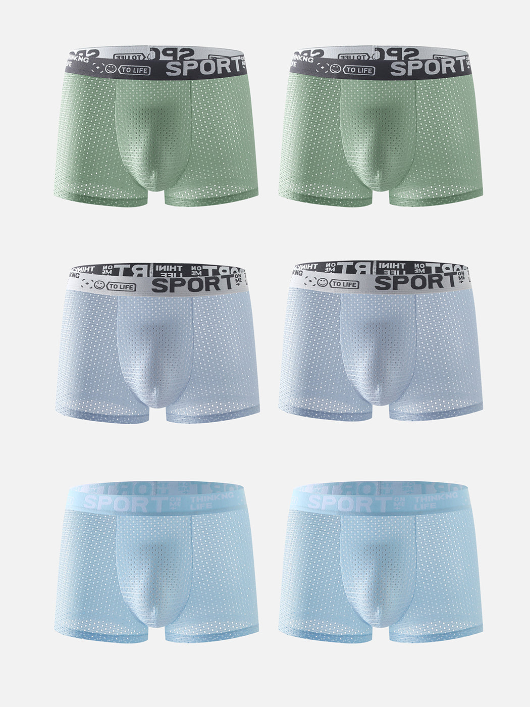 6 Pack Men’s Contour Pouch Mesh Trunks