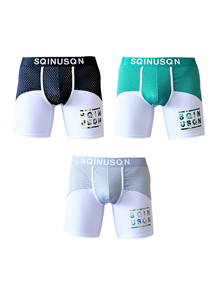 Men's Anti-Chafing Sports Boxer Briefs with Spacious Pouch