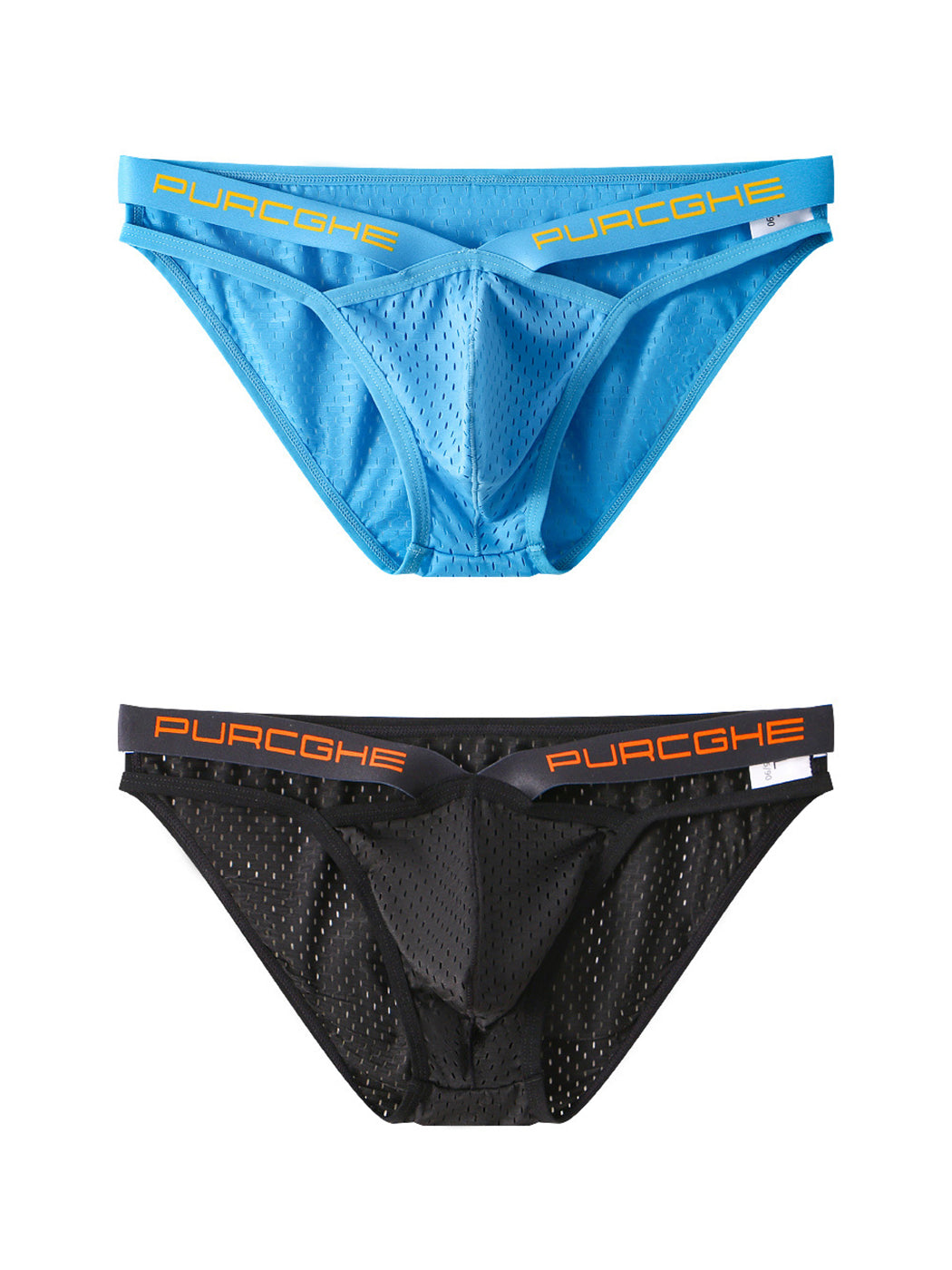 2 Pack Sexy Hollow Out Mesh Briefs for Men