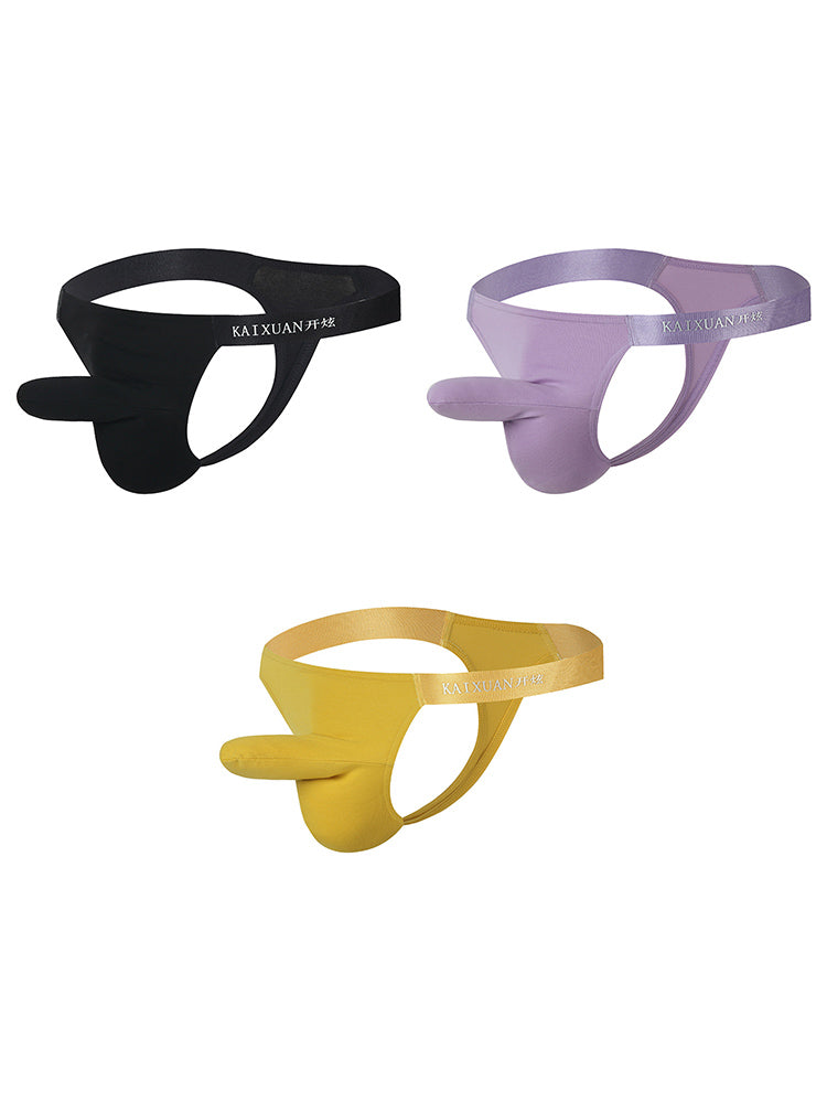 3 Pack Men's Bulge-Enhancing Thong - Low Rise & Breathable