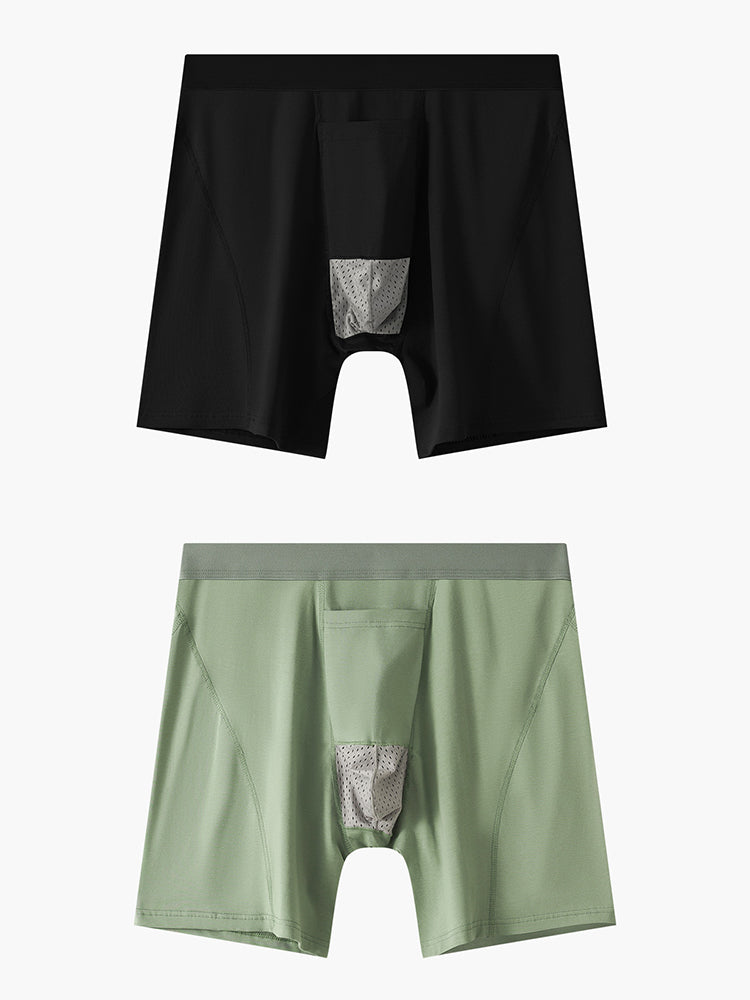 2 Pack Men's Gun Bullet Separation Casual Sports Breathable Cotton Mid-Rise Midway Briefs