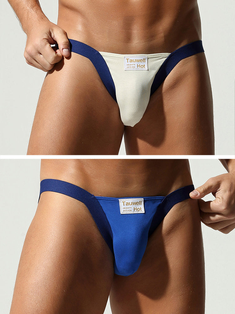 2 Pack Men's Ultra-Soft Cotton Low-Rise Sexy Anti-Chafing Stretch Jockstrap