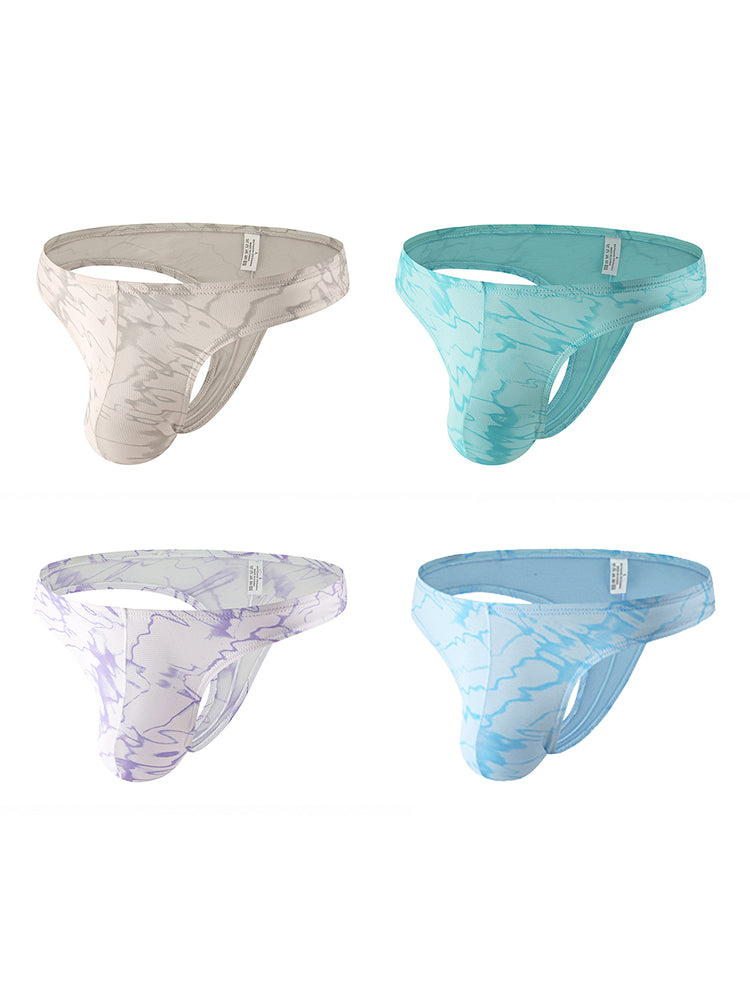 4-pack Men's Supportive Fit Lightweight & Airy Breathable Thong & Strings