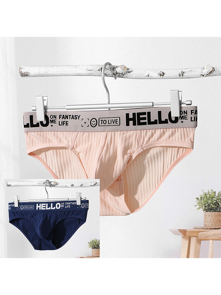 Men's Cotton Ribbed Breathable Briefs with 3D Pouch